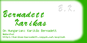 bernadett karikas business card