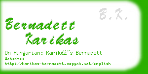 bernadett karikas business card